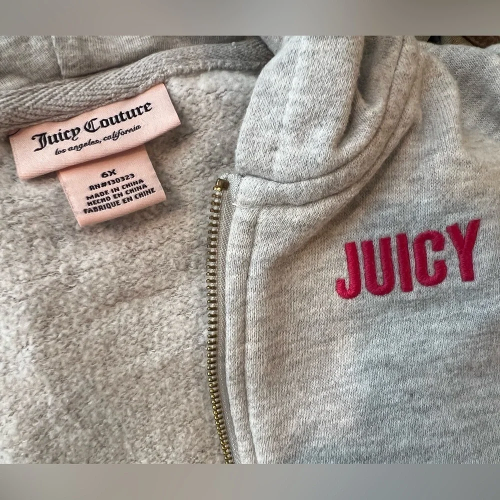 Juicy Couture girls Grey Hoodie sweatshirt /size 6X